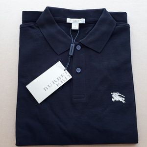 BURBERRY BRIT MEN COTTON BLACK POLO SHIRT